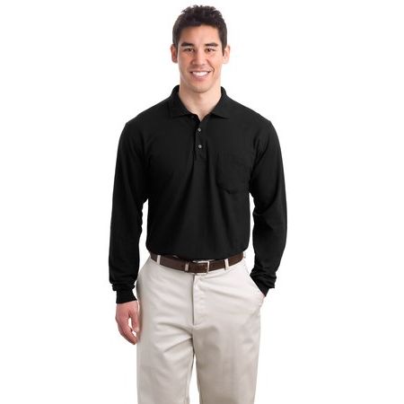 Port Authority - Long Sleeve Silk Touch Polo with Pocket. K500LSP