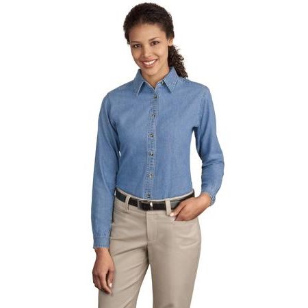 Port & Company - Ladies Long Sleeve Value Denim Shirt. LSP10
