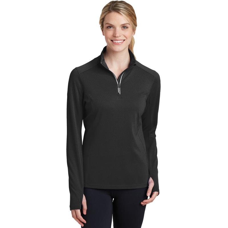 Sport-Tek Ladies Sport-Wick Textured 1/4-Zip Pullover. LST860