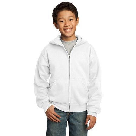 Port & Company - Youth Full-Zip Hooded Sweatshirt. PC90YZH